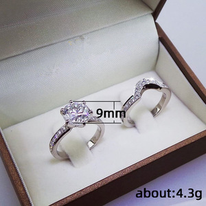 Set di Anelli a Sei Punte per Coppie, Elegante Stile Occidentale, Accessorio per Proposta di Matrimonio, Regalo - Product Image 2