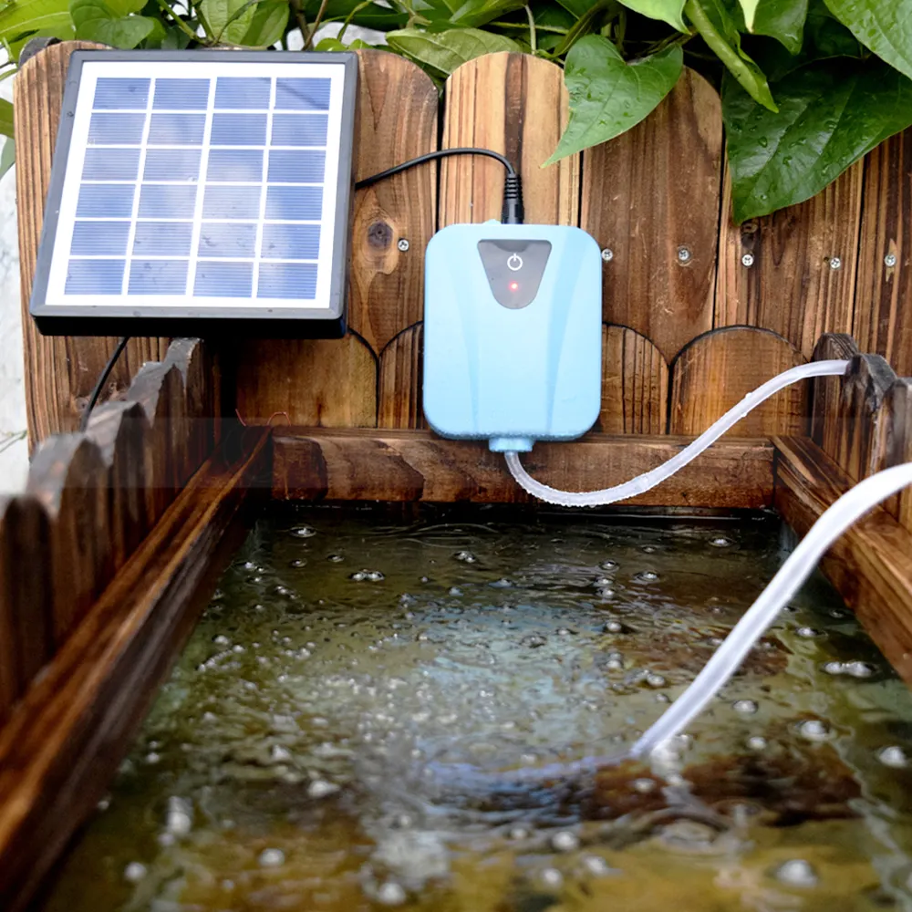 נייד גן בית מים ידידותי לסביבת משאבת חמצן משאבת שמש מופעל אקווריום משאבת אוויר