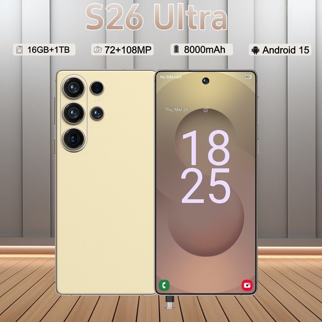 2026 S26 Ultra Smartphone 6.9 Inch 5G 16GB+1TB Storage 108MP Cam 10 Core Android 15 Dual SIM
