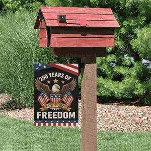 Bandera Patriótica de Jardín del 250 Aniversario de la Bandera Estadounidense 1776-2026-'250 Años de Libertad' con Águila Calva y Estrellas, de Poliéster de Doble Cara - Product Image 4