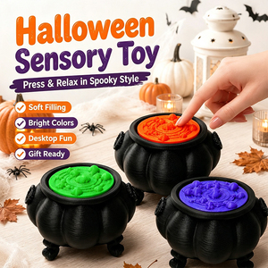 Porte-clés anti-stress Clicker Citrouille, Clicker Fidget imprimé en 3D, Cadeaux amusants et portables sur le thème d'Halloween pour soulager le stress - Product Image 4