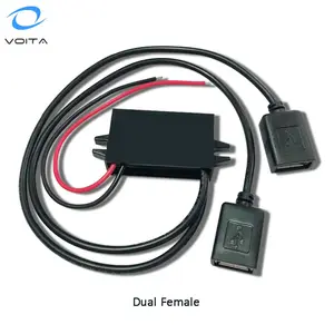 Convertitore DC-DC Buck 12V 24V a 5V doppia uscita USB femmina 3A Step Down convertitore DC