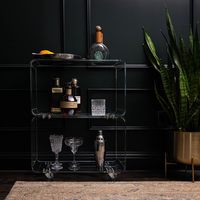 Étagère de rangement à double niveau en acrylique transparent avec roulettes pour le rangement des outils de cuisine, design moderne