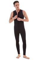 DIVESTAR Pakaian Selam Pria 3mm Neoprene John Wetsuit Tahan Air Bernapas untuk Menyelam Arung Jeram Logo Depan Ukuran Besar Layanan OEM
