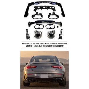 Kit de Carrocería Trasera Completo para Mercedes-Benz Clase CLA 118, Negro Plateado, Acabado ABS, para Edición Deportiva 2019+ - Product Image 2