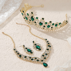 ชุดเครื่องประดับงานแต่งงานสำหรับเจ้าสาวชุดตุ้มหูและสร้อยคอมงกุฏบาร็อคและมงกุฎสำหรับผู้หญิง - Product Image 5