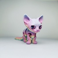 Mainan Fidget Kucing Siam 3D Print dengan Sendi Bergerak, Pereda Stres, Ornamen Meja, Figur Mainan untuk Dewasa dan Anak-anak, Hadiah