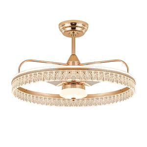 K9 Crystal Ceiling Lamp Chandelier Restaurant Modern Gold Color Luxury Ceiling <b>Fan</b> with <b>Lights</b> - Product Image 6