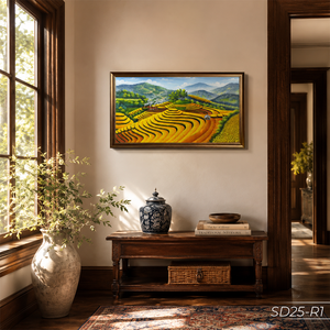 Pintura al Óleo Personalizada de Campos de Arroz en Terrazas sobre Lienzo, Decoración para el Hogar, Servicio OEM ODM de Vietnam, Modelo SD25-R1 - Product Image 4