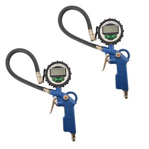Gonfleur de pneus pour voiture et moto avec manomètre électronique - Pistolet de gonflage manuel bleu - Product Image 2