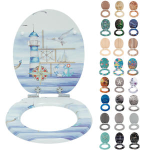 Siège de toilette <span class=keywords><strong>JELL</strong></span> personnalisé en bois massif en forme de <span class=keywords><strong>O</strong></span>, à face fermée, avec fonction de fermeture en douceur, désodorisation automatique, garantie 1 an, moderne - Product Image 1