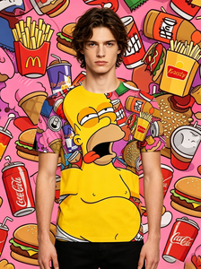 Low-cost Wholesale to Map Custom Casual <strong>Simpsons</strong> 3D Printing Breathable Loose Men's Summer Men's Short-sleeved <strong>T</strong>-<strong>shirt</strong>. - Product Image 1