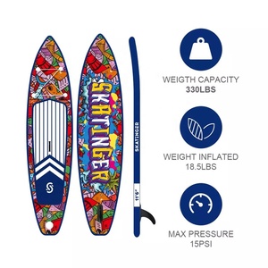 โลโก้ OEM โรงงานจีน บอร์ด SUP ขนาด 11'6'' แบบเป่าลม บอร์ดยืนพายแบบพองลม ขนาด OEM บอร์ดโต้คลื่นแบบพาย SUP สีแดงกราฟฟิตี แบบกำหนดเองได้ - Product Image 5
