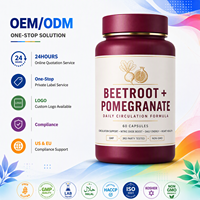 Formule de bien-être circulatoire à base de betterave et de grenade, capsules de polyphénols, soutien actif au vieillissement, étiquette privée, OEM, mélange personnalisé