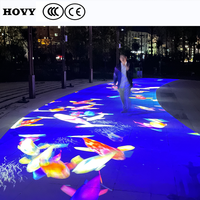 Projecteur laser LCD pour sol avec mapping 3D extérieur, équipement publicitaire interactif portable tout-en-un