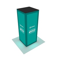 Comptoir promotionnel portable en aluminium avec rétroéclairage LED, impression par sublimation couleur, facile à monter, pour salons professionnels et expositions