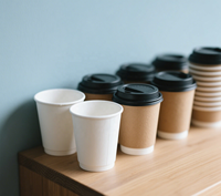 Gobelet en papier à mur unique jetable personnalisé de 8oz pour café chaud thé gobelets en mousse compostables Té De Café Caliente gobelet jetable