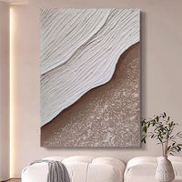Peinture sur toile de paysage marin texturé 3D moderne peinte à la main, art mural abstrait pour la maison, peinture en relief
