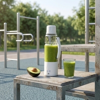 TYPE C 6000mAh Juicer Cup 600ML Draagbare Juicer USB Fruit Juicer Blender 6 Blade Blender Met Functioneel Deksel Shaker Blender