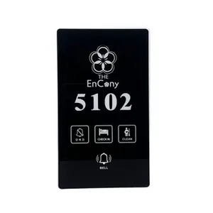 Black Glass Hotel Room Doorbell, Able hotel doorbell system