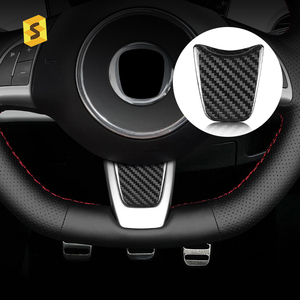 Cubierta Decorativa para Volante Shasha de Fibra de Carbono Real, Accesorios Interiores para Fiat 500 <span class=keywords><strong>Abarth</strong></span> 2012 2015 2016 2019 - Product Image 1