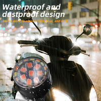 Lumière LED pour moto, étanche, colorée, RGB, stroboscopique |   Lampe clignotante à fixation sur rétroviseur pour vélo, scooter, VTT |   2835-24LED 12V IP67 CE