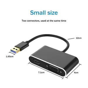 Cáp Chuyển Đổi USB 3.0 Sang HDM VGA Bộ Chuyển Đổi Video Âm Thanh 1080P Hiển Thị Nhiều Cổng USB3.0
