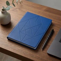 Carnet à couverture rigide en cuir à motif géométrique personnalisé pour la planification de campagnes marketing et les enregistrements des équipes marketing