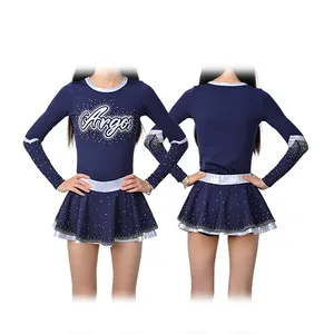 Personalizado meninas cheerleading uniformes atacado cheer vestuário com malha