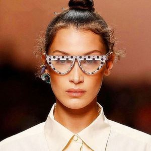 Lunettes de soleil œil-de-chat vintage de luxe pour femmes avec logo personnalisé, motif léopard, protection UV400, ovales, Nouveautés 2020 - Product Image 3