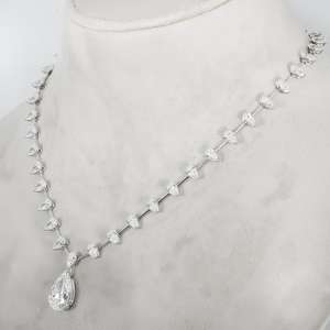 Collier Pendentif en Or Blanc 18K de Qualité Supérieure avec Diamants Taille Poire Entière, Idéal pour Mariage et Cadeau, Disponible en Gros - Product Image 5