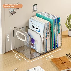 שקופים שולחן עבודה אקרילי שקוף ספר סטודנט פלסטיק עם מדף אחסון עבור ארגון קובץ ספר תמונה - Product Image 6
