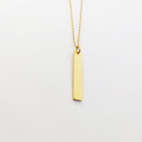 Collier à barre d'or Bijoux de mode Collier personnalisable Pendentif à barre Bijouterie en plaqué or 18K Collier à barre vierge