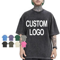 Fabricante de Camisetas con Lavado Ácido Personalizado, 300GSM, Algodón con Acabado Vintage Desgastado, Camiseta Blanca para Hombre, Estilo Urbano