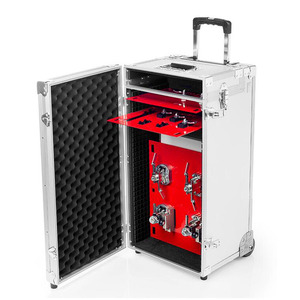 شكل هيكل متعدد الاستخدامات من سبائك الألومنيوم عجلات شفافة للبيع حافظة عرض تجريبي مع فوم للتثبيت - Product Image 2