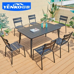 Sedia da giardino per esterni in alluminio, tavolo da pranzo e sedie da ristorante, set di mobili da esterno, mobili da giardino per patio - Product Image 3