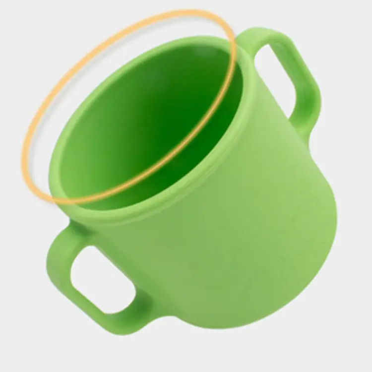 Eco-friendly silicone baby water drink Training Cup with two handle