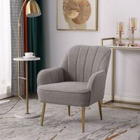 Fauteuil d'appoint commercial moderne à surpiqûres, structure en métal doré brillant pour hall d'hôtel, salon de thé, salle d'attente de réception