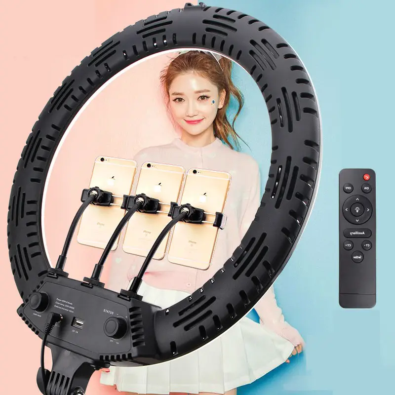 RL-18 Remote 45cm 18inch LED Dimmable Makeup Video Ringlight Selfie Ring Circle Lamp 45 CM 18 inch Ring light with Tripod Stand