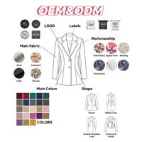Vente en gros OEM Blazer d'été personnalisé pour femmes Blazer et pantalon surdimensionné à boutons en forme de tortue Ensemble de tailleur blazer à la mode pour femmes