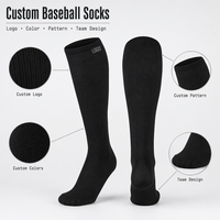 Chaussettes de baseball personnalisées avec bordures élastiques, maille respirante, semelle rembourrée, uniforme de sport d'équipe