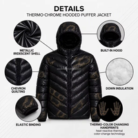 Veste matelassée à capuche thermochromique à motif léopard, changement de couleur, options de couleurs personnalisées