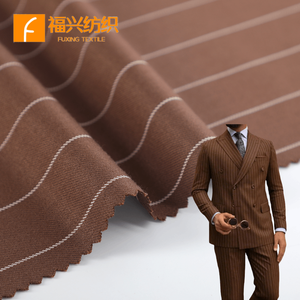 Bán Buôn Sọc Tr Spandex Suiting Vải 64% Polyester 34% Rayon 2% Spandex Pha Trộn Twill Sọc Vải Cho Người Đàn Ông Của Phù Hợp Với Quần - Product Image 1