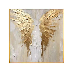 <span class=keywords><strong>Peinture</strong></span> à l'<span class=keywords><strong>huile</strong></span> peinte à la main pure plume dorée post-moderne décoratif suspendu lumière luxe salon canapé modèle Simple - Product Image 5