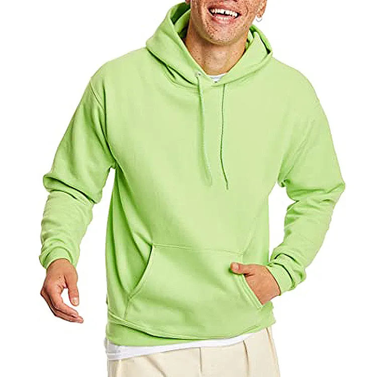 Custom high quality men's sweatshirt Casual hoodie Training jogging hoodie Light green jumper hoodie
