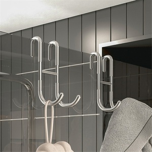 Iron Wall Mounted Modern <b>Hook</b> Shower Bathroom Kitchen Towel Rag Storage Rack Punch-free Multifunctional <b>Tools</b> - Product Image 6