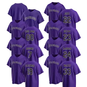 2024 người đàn ông của Colorado Rockies thay thế Jersey màu tím bóng chày áo sơ mi tùy chỉnh chấp nhận