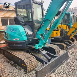 Mini-excavatrice Kobelco SK55 d'occasion, 5,5 tonnes, godet de 0,2 m³, marque japonaise d'origine, petite excavatrice sur chenilles pour travaux de construction, certifiée CE - Product Image 3