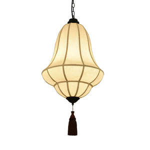 Lustre de style chinois moderne, lampe ronde en tissu blanc, économie d'énergie, E27, commande par interrupteur, éclairage pour hôtel et restaurant - Product Image 5
