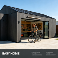 Garage modulaire personnalisé, construction de garage en acier complet avec salle de rangement pour usage domestique